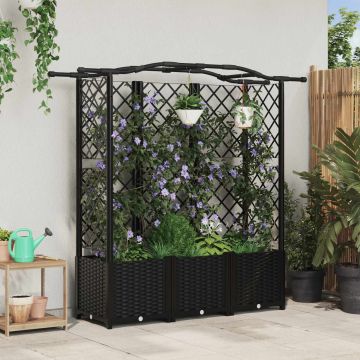 Letto Rialzato con Griglia e Tetto Nero 163 x 40 x 138 cm PP