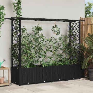 Letto Rialzato con Griglia e Tetto Nero 203 x 40 x 136 cm PP
