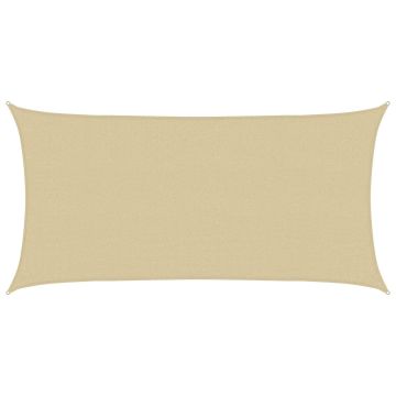 Telo Ombra 2 x 6 m HDPE Rettangolare Beige