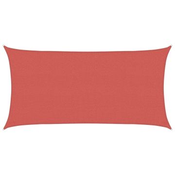 Telo Ombra 2 x 6 m HDPE Rettangolare Terracotta