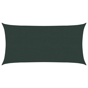 Telo Ombra 2,5 x 6 m HDPE Rettangolare Verde Scuro