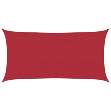 Telo Ombra 2 x 6 m HDPE Rettangolare Rosso