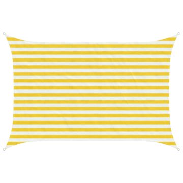 Telo Ombra 2 x 3,5 m HDPE Rettangolare Giallo e Bianco