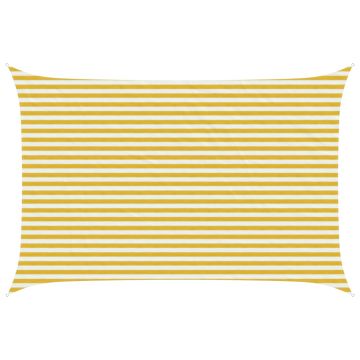 Telo Ombra 3 x 5 m HDPE Rettangolare Giallo e Bianco