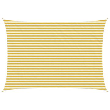 Telo Ombra 3 x 6 m HDPE Rettangolare Giallo e Bianco
