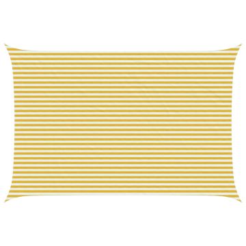 Telo Ombra 4 x 5 m HDPE Rettangolare Giallo e Bianco