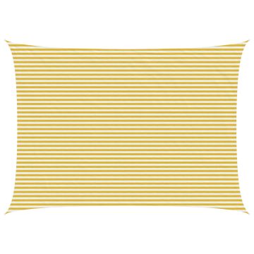Telo Ombra 5 x 8 m HDPE Rettangolare Giallo e Bianco