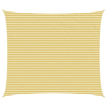 Telo Ombra 6 x 7 m HDPE Rettangolare Giallo e Bianco