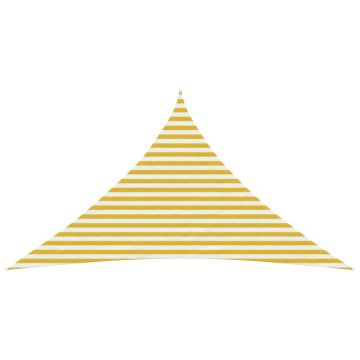 Telo Ombra 3,5 x 3,5 x 4,9 m HDPE Triangolare Giallo e Bianco