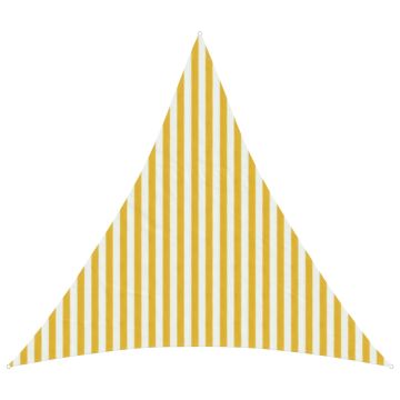 Telo Ombra 4 x 4 x 4 m HDPE Triangolare Giallo e Bianco