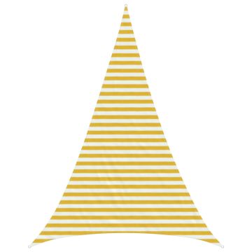 Telo Ombra 5 x 6 x 6 m HDPE Triangolare Giallo e Bianco