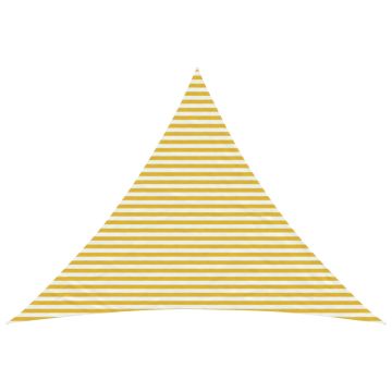 Telo Ombra 5 x 5 x 6 m HDPE Triangolare Giallo e Bianco