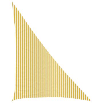 Telo Ombra 4 x 5 x 6,8 m HDPE Triangolare Giallo e Bianco