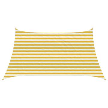Telo Ombra 3 / 4 x 2 m HDPE Rettangolare Giallo e Bianco