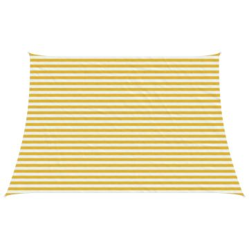 Telo Ombra 4 / 5 x 3 m HDPE Rettangolare Giallo e Bianco