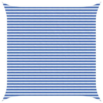 Telo Ombra 4,5 x 4,5 m HDPE Quadrato Blu e Bianco