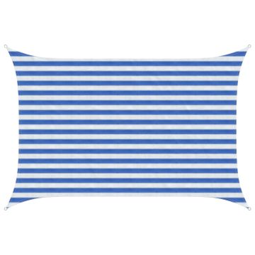 Telo Ombra 2 x 2,5 m HDPE Rettangolare Blu e Bianco