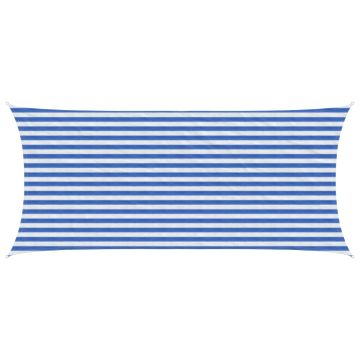 Telo Ombra 2 x 5 m HDPE Rettangolare Blu e Bianco