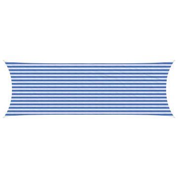 Telo Ombra 2 x 6 m HDPE Rettangolare Blu e Bianco