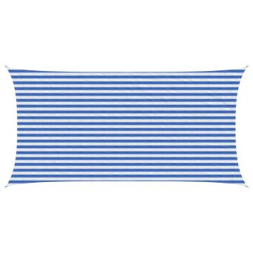 Telo Ombra 2,5 x 4,5 m HDPE Rettangolare Blu e Bianco