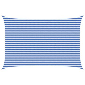 Telo Ombra 3 x 4 m HDPE Rettangolare Blu e Bianco