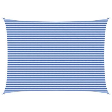 Telo Ombra 5 x 8 m HDPE Rettangolare Blu e Bianco