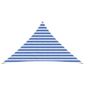 Telo Ombra 2,5 x 2,5 x 3,5 m HDPE Triangolare Blu e Bianco
