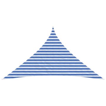 Telo Ombra 3 x 3 x 4,2 m HDPE Triangolare Blu e Bianco