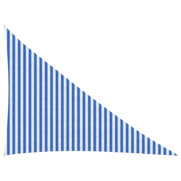 Telo Ombra 3 x 4 x 5 m HDPE Triangolare Blu e Bianco