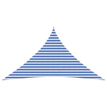 Telo Ombra 4 x 4 x 5,8 m HDPE Triangolare Blu e Bianco
