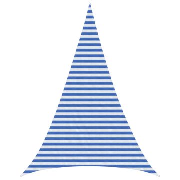 Telo Ombra 4 x 5 x 5 m HDPE Triangolare Blu e Bianco