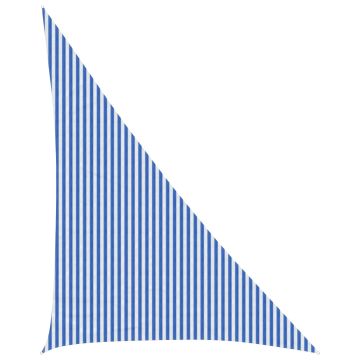 Telo Ombra 4 x 5 x 6,8 m HDPE Triangolare Blu e Bianco