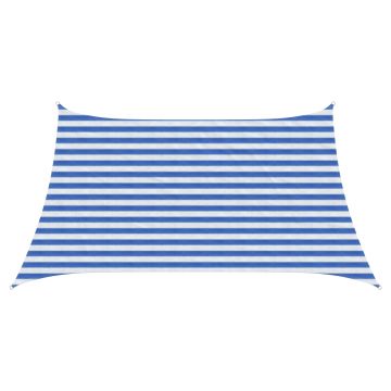 Telo Ombra 3 / 4 x 2 m HDPE Rettangolare Blu e Bianco