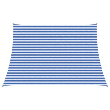 Telo Ombra 4 / 5 x 3 m HDPE Rettangolare Blu e Bianco