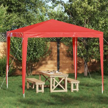 Tenda Party 250 x 250 x 240 cm Rosso PE e Acciaio