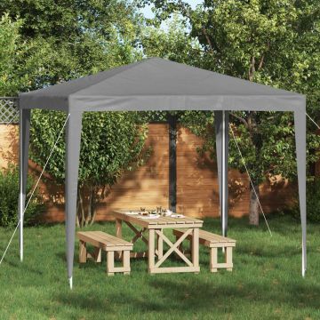 Tenda Party 250 x 250 x 240 cm Grigio Chiaro PE e Acciaio