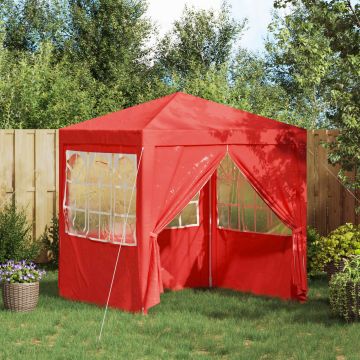 Tenda Party 200 x 200 x 240 cm Rosso PE e Acciaio