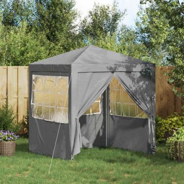 Tenda Party 200 x 200 x 240 cm Grigio Chiaro PE e Acciaio
