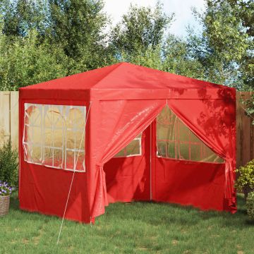 Tenda Party 250 x 250 x 240 cm Rosso PE e Acciaio