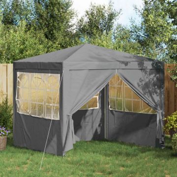 Tenda Party 250 x 250 x 240 cm Grigio Chiaro PE e Acciaio