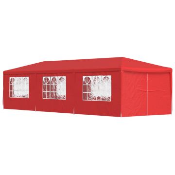 Tenda Party 900 x 300 x 255 cm Rosso PE e Acciaio