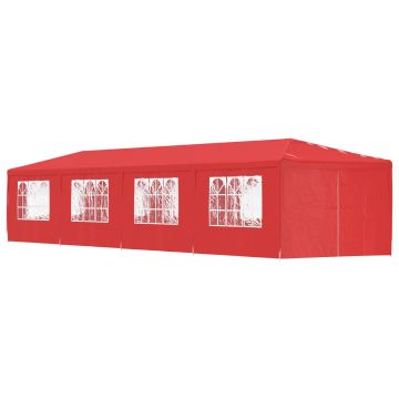 Tenda Party 1200 x 300 x 255 cm Rosso PE e Acciaio