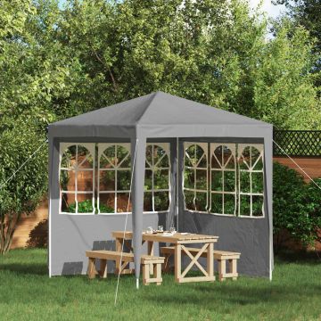 Parete per tenda da festa 2 pz 200 x 195 cm Grigio Chiaro