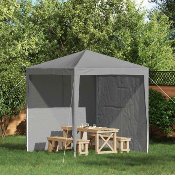 Parete per tenda da festa 2 pz 200 x 195 cm Grigio Chiaro