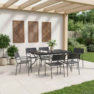 Tavolo da Pranzo Estensibile in Rete Antracite 212 x 90 x 76 cm