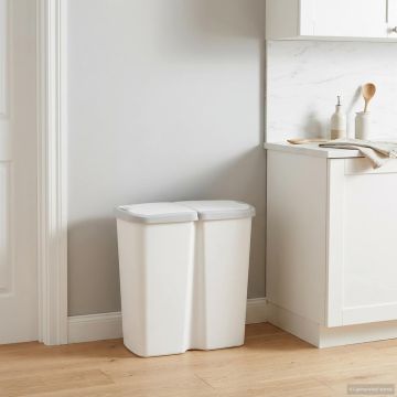 Cestino della Spazzatura Bianco 48,5 x 28 x 51 cm PP