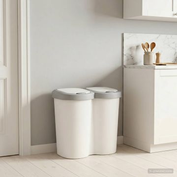 Cestino della Spazzatura Bianco 49,5 x 30 x 46,5 cm PP