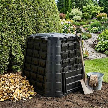Compostiera da giardino Nero 91 x 91 x 83 cm 100% PP