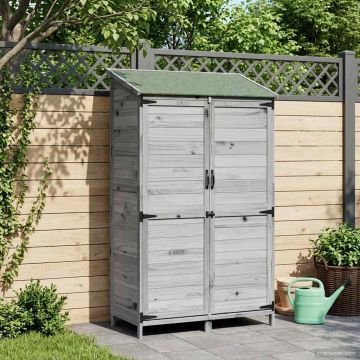 Capanno da Giardino con tetto Grigio 106,5 x 56 x 176 cm