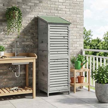 Capanno da Giardino con tetto Grigio 59 x 56 x 176 cm